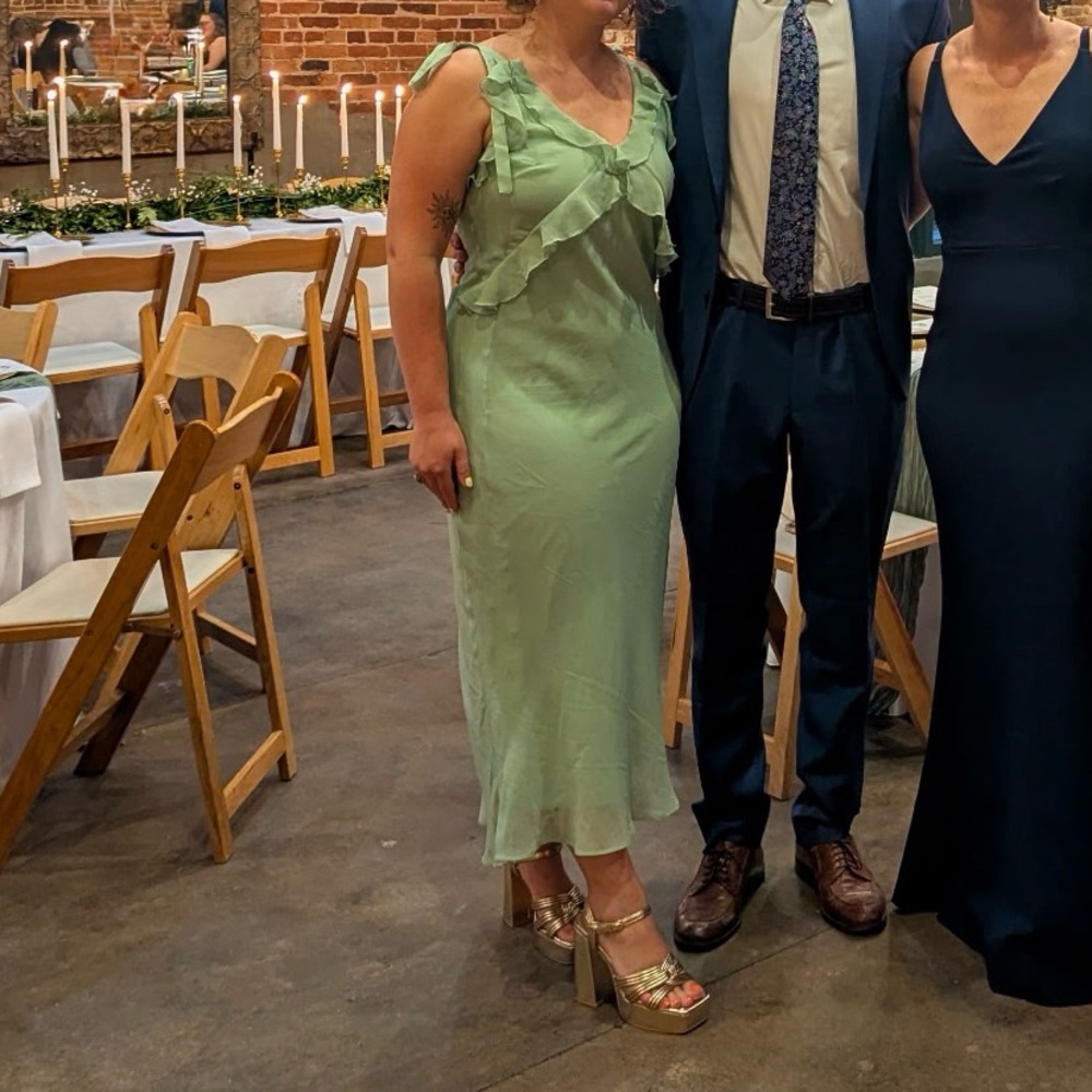 Elegant Green Ruffle Dress